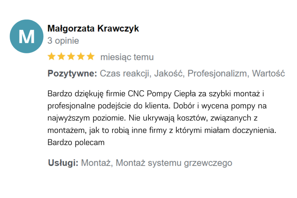 Opinia o CNC - Małgorzata Krawczyk